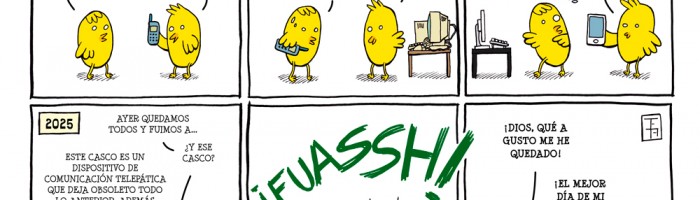 Two pollos, el cómic del futuro del whatsapp
