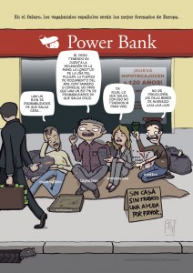 Un cómic muy bonito sobre bancos y vagabundos.